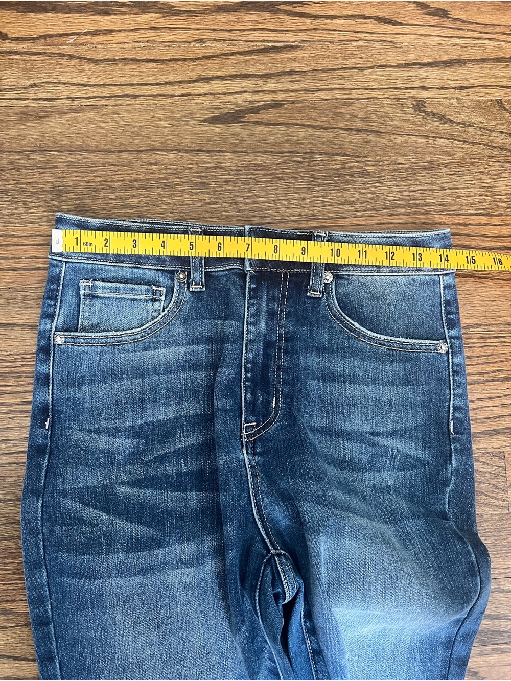 RISEN High Rise Extreme Flare Jeans | Raw Hem Stretch Denim | Size 28 | NWOT - Picture 4 of 6